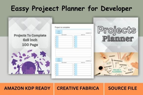 Blue Color Projects Planner KDP Cover: A Practical Asset for Seamless Book Production