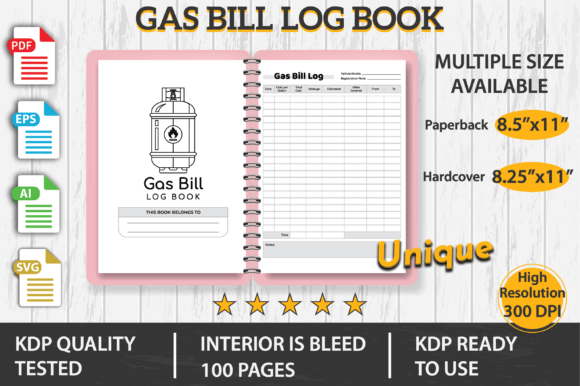 Gas Bill Log Book KDP Interior for Smart Budgeting