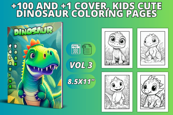 Kids Cute Dinosaur Coloring Pages VOL 3: A Practical Tool for Creators, Parents, and Publishers