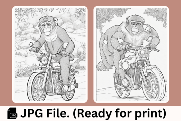 Monkey Motorcycles Coloring Pages for Creative Play