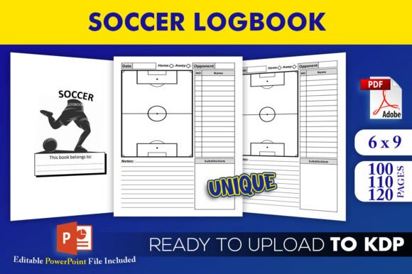 Soccer Logbook KDP Interior Template for Easy Publishing