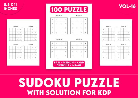 Sudoku Puzzles for KDP Interior Vol-16: Unleash Your Logic with 100 Expertly Balanced Grids